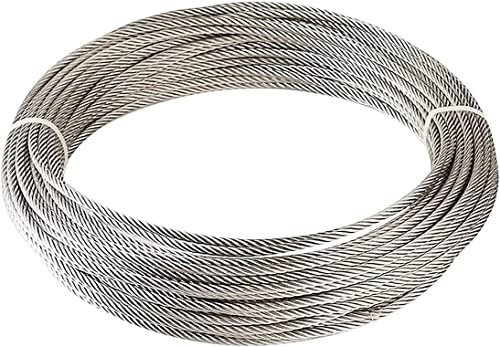 ZOENAE Wire Rope Stainless Steel Wire Rope Cable,7X19 Strand Core for String Light Guide Wire,Hook & Eye Turnbuckle Wire Rope Tension,100m (Size : 4mm)