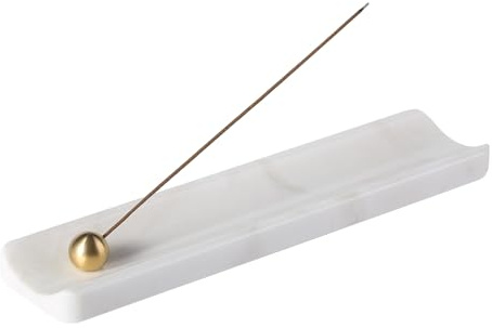 Koville Luxury African Marble Incense Holder, Incense Holders for Sticks, Incense Burner Holder, Ideal for Meditation and Relaxing, Easy to Clean(Namib Bianco)