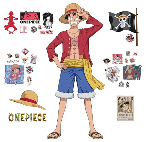 RoomMates RMK5439GM One Piece Luffy Wall Decal, Red