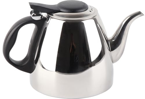 Amfocus Stainless Steel Tea Kettle, Teapots for 4, 1.2L 1.5L Stainless, Top Teapot Tea Coffee Teapots for 2 Pot Kettle Heat Resistant Handle 1.2L Hob Breville Teapot Steel Stove (1.5L)