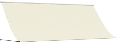 vidaXL Markise, Fallarmmarkise Einziehbar, Sonnenschutz für Terrasse Balkon Garten, Fenstermarkise Balkonmarkise, Creme 400x150cm Stoff Stahl