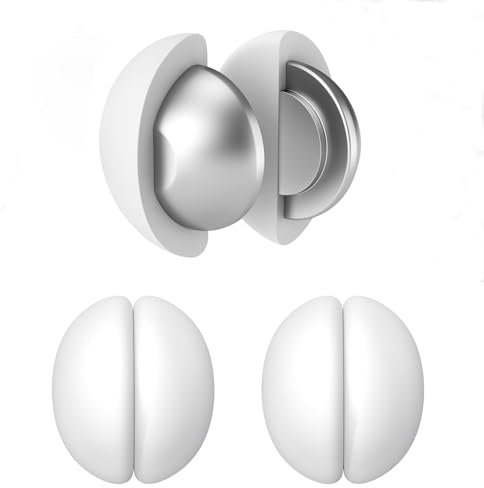 FY&XZH Magnetic Shower Curtain Weights – Heavy-Duty, Rustproof Silicone Coated – Prevents Liner from Blowing – Also for Flags, Drapes, Tablecloths (3 Pairs, White)