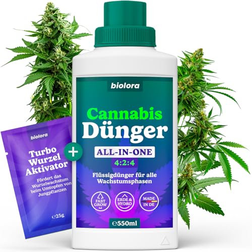 BIOLORA® 550ml Grow 'n Bloom - Dünger Konzentrat mit Wurzelaktivator - All-In-One Wachstum und Blüten-Dünger für - Indoor & Outdoor