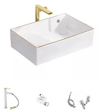 Tu Ye Vasque à Poser, Évier de Cuisine léger de Luxe au-Dessus du comptoir, lavabo en céramique à vidage latéral, Petit lavabo d'appartement de Phnom Penh, évier de Ferme