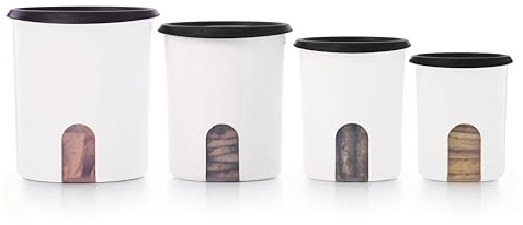 Tupperware One Touch Erinnerungsdosen, 4 Behälter, Lebensmittelaufbewahrungsset, spülmaschinenfest und BPA-frei, (4 Behälter, 4 Deckel)