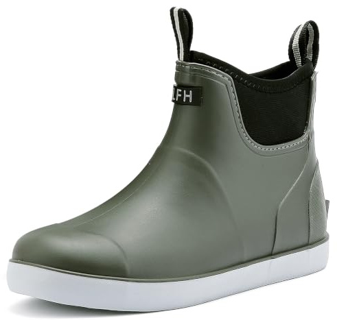 CKWLXQY Men's Deck Boots, Waterproof Non-Slip Ankle Rain Boots for Fishing
