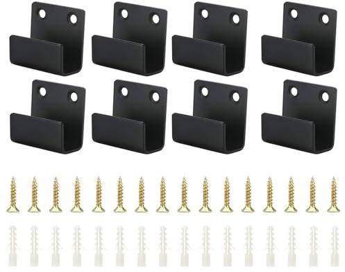 Ganci Muro per Piastrelle in Ceramica, Ganci Espositore Piastrelle, 8 Pezzi Staffa a U, Gancio Espositore per Piastrelle in Acciaio Inox, Gancio per Montaggio a Parete, Nero Ganci Da Parete Pesanti
