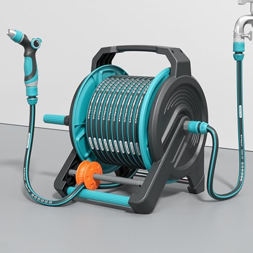 Tragbarer Wasserrohrhalter Für Den Außenbereich, Wasserpistolen-Set Für Die Autowäsche, Schlauch Mit Optionaler Länge Von 10–50 m, Mehrere Sprühmodi, Zum Gießen Von Blumen,10m
