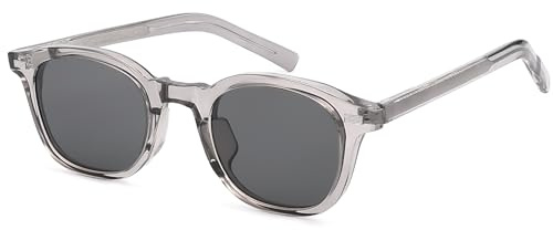 SOJOS Retro Quadratisch Rund Sonnenbrille Damen Herren Vintage Klassisch Sonnerbrillen mit UV400 Schutz Grau SJ2316
