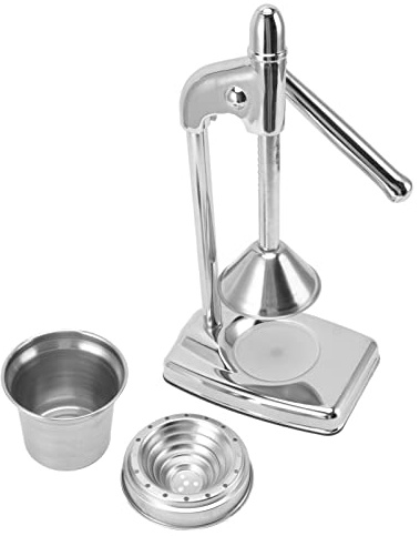 DriKou Orangenpresse, robuste Handpresse aus 304 Edelstahl in Lebensmittelqualität, minimalistische, kompakte, ergonomische Fruchtpresse mit Gummigriff für Orange, Zitrone,