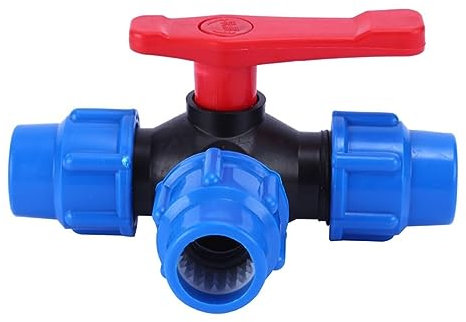 Ball Valve Kit Ball Float Kit Ball Valve Shut Off Valve,20mm/25mm/32mm/40mm/50mm/63mm PE Pipe Quick Connect Three-Way Ball Valve PVC T-Shaped Compression Joint for Water Pipes