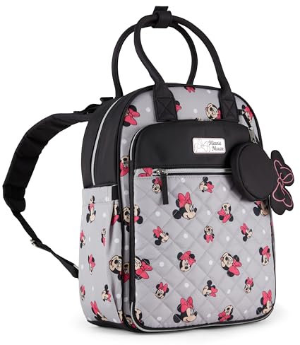 Disney Unisex Baby-Reise-Wickelrucksack, 40,6 cm Höhe, multifunktionale Tasche, Minnie Maus mit Paci-Halterung, Größe XL