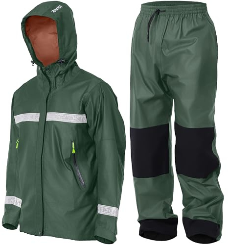 Navis Marine Combinaison Pluie Homme Imperméable, Tenue haute visibilité – Vêtement de travail, pêche et outdoor WS-902(Green,XL)