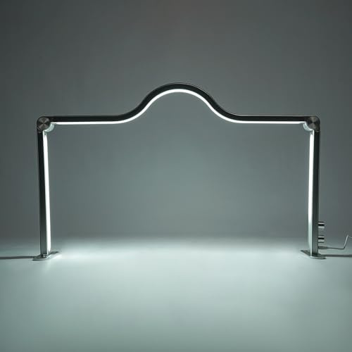 Lampada da tavolo per unghie a LED, a mezzaluna quadrata, luce regolabile, 3 – 6000 K, con diamanti, per nail art, spa, cura della pelle, illuminazione per tatuaggi, 85 x 50 cm