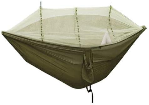 Hamaca de camping al aire libre con mosquitera, hamaca duradera y ancha para acampar y picnics