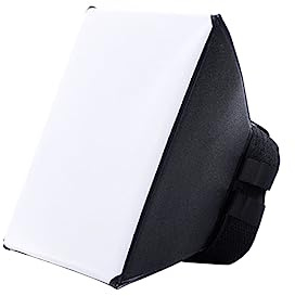 Happyyami Universeller Kamerablitzdiffusor als Softbox für DSLR Faltbar und Tragbar Kunststoff 2 Stück Schwarz für Fotoshooting