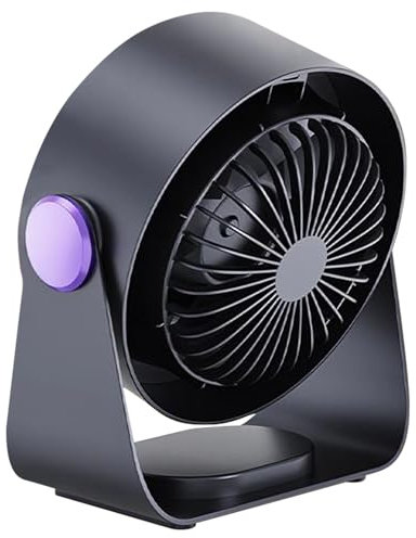 Nuhjytgf 7-inch Round Handheld Portable Fan, Portable Desk Fan, Quiet Cooling Device, Touchscreen Control Panel, Rechargeable USB Powered Design, 18x11x20cm For Daily Use Anywhere, Travel