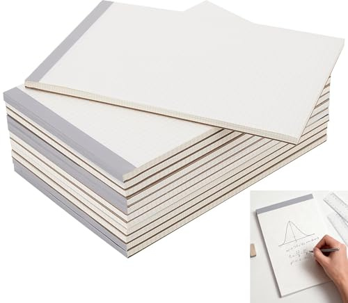 SOUJAP 12 Pcs B5 Grid Paper Notebook, 70 Sheets Squared Ruled Pad for Writing, Drawing, Planning, 26.2 x 17.5 cm