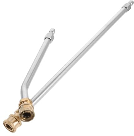 BAZEITFLOW 2 Piezas Extensión Hidrolavadora Acero Inoxidable con Conexión Rápida para Limpiadores Alta Presión y Boquillas Accesorios Versátiles para Limpieza de Exteriores