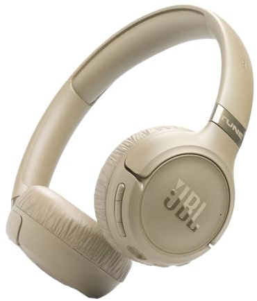 JBL Tune 680 NC Cuffie On-Ear Bluetooth Wireless, con Cancellazione Adattiva del Rumore, Smart Ambient, JBL Pure Bass Sound, fino a 76 Ore di Autonomia, Google Fast Pair, Microsoft Swift Pair, Beige