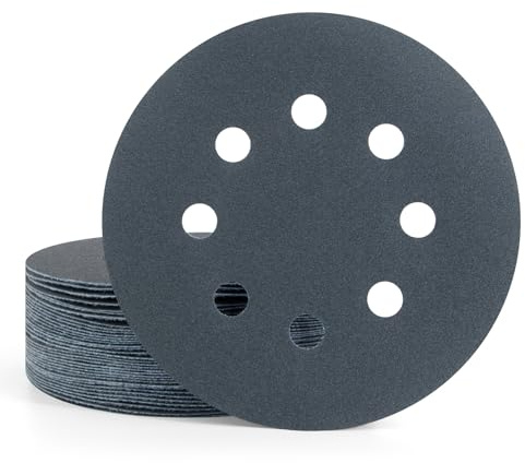 Viaky Lot de 36 disques de ponçage humides et secs de 125 mm, patins de ponceuse orbitale aléatoire, grain 1000, papier abrasif en carbure de silicium pour bois, métal, meubles et polissage automobile
