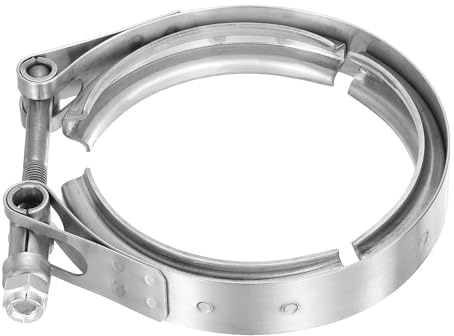 QUARKZMAN Collier V-Band en Acier Inoxydable 304 3,5 pour Echappement | Collier Plage de Reglage, 89mm / 3,51inch pour Systemes D'Echappement Downpipe Accessoires