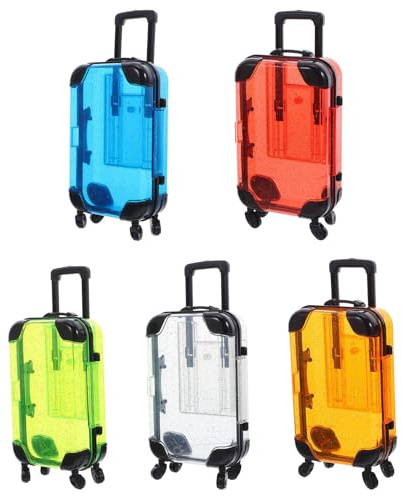 MUSISALY Valise Garçon et Filles 5 Pièces Mini-Valise à roulettes 168 X 85 X 5 CM Ensemble de Jeu de Rôle Imitation Bagage Valise de Voyage Miniature Colorée pour Jeu D’Imitation et