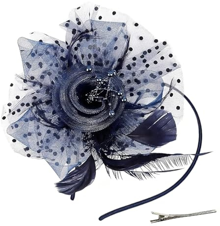 Fascinator Copricapo da Sposa, Cappello Fascinator Donna Piumaggio, Fascinators per Capelli da Donna per Donne e Ragazze per Party Church Wedding Cocktail Jockey Club