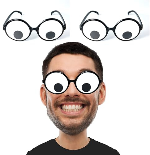 Wackelaugen-Brille, lustige Schüttel-Kostüm-Brille, riesige wackelige Neuheit Schatten für Erwachsene und Kinder, Party-Requisite