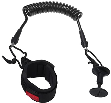 Fonowx Bodyboard Leash Armband Spiralband Coil Leash Bizepsleine Angenehmes Tragen für Jugendliche Erwachsene Wassersport Strandbesuche, Schwarz, 4ft