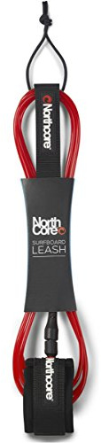 Northcore Surfing and Watersports Accessories - 6mm Surfboard Leash/Strap 8FT - RED