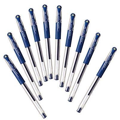 Mitsubishi Pencil Uni-Ball Signo UM151.64 Gel Ballpoint Pens, 0.01 inches (0.38 mm), Blue Black, 10 Pieces
