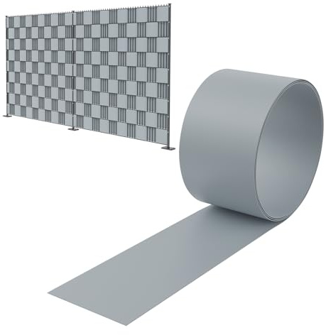 HENGMEI 10 Stück Sichtschutzstreifen Hart PVC 19cm x 2.5m Sichtschutz Zaunfolie Blickdicht für Gartenzaun, Balkon, Hellgrau
