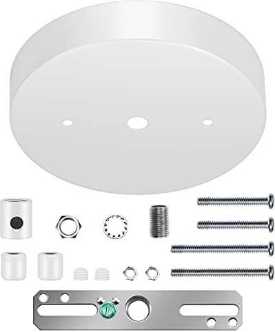 Canomo 5 1/8 Inches Ceiling Lighting Canopy Kit Single Head Pendant Light Plate Cover with All Mounting Hardware for Chandelier or Pendant Light (White)