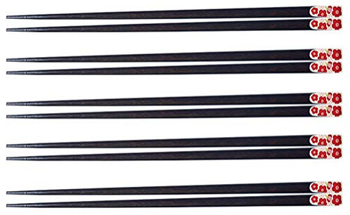 Cabilock 5 Pares Palillos Japoneses De Madera Palillos Chinos Palillos De Entrenamiento Palillos De Cocina Fideos Palillos Japonés Palillos Hechos a Mano Caja De Palillos Cocinando Niño