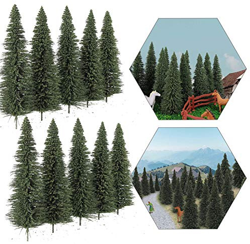 Evemodel S0812 - Set di 20 pezzi, 12,5 cm, in pino, modello di modellismo, decorazione paesaggistica, pista 0