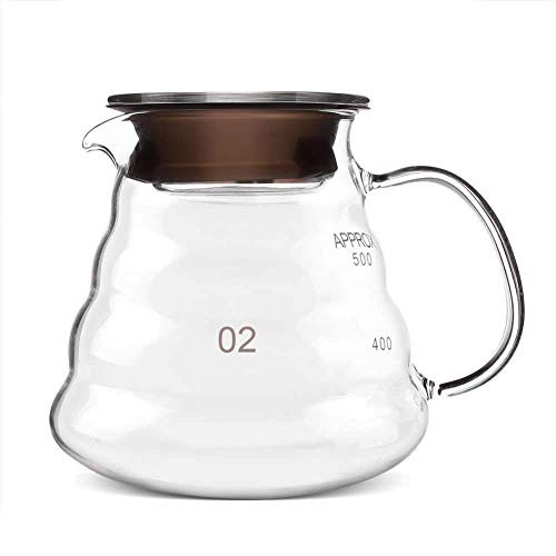 zaizai Cafetera de Vidrio de 600 ml en Vidrio Templado Resistente al Calor Tetera de Goteo Jarra de café Jarra de Vidrio estándar