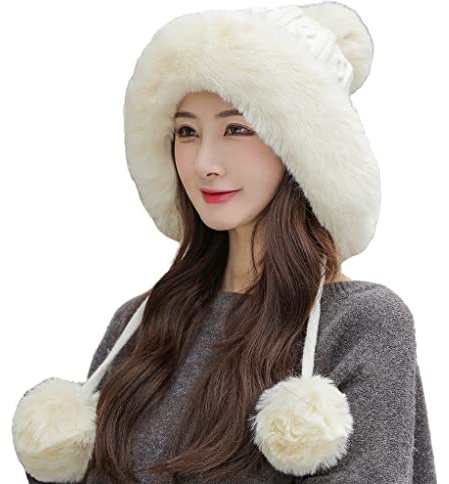 HUAMULAN Women Winter Sherpa Knit Beanie Hats Fleece Lined Ear Flaps