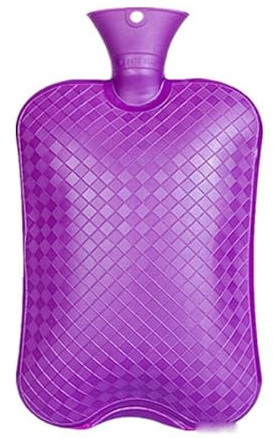 3 Liter GroßE-Volumen WäRmflasche Klassik Pvc WäRmflaschen Mit Stoffbezug Keine Lecks Einfach Zu Bedienen-Lila-3 Liter