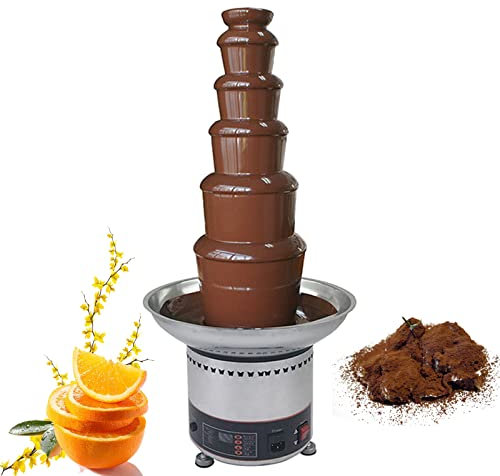 Sauce Heater for Nacho Cheese Commercial,Chocolate Fondue Fountain Machine, Large Capacity Chocolate Waterfall Hot pot Machine (6 Tier)