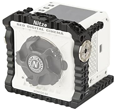 Nitze Käfig für RED Komodo 6K Kamera, Camera Cage mit eingebauter NATO-Schiene, ARRI-Rosetten und Mehreren Gewindebohrungen - T-R02A