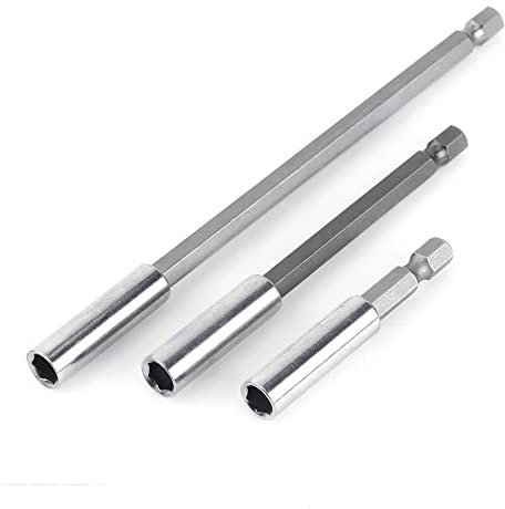 Fongmore Lot de 3 rallonges magnétiques hexagonales 1/4, tailles 60, 100, 150 - Extension pour vis, écrous, perceuses manuelles