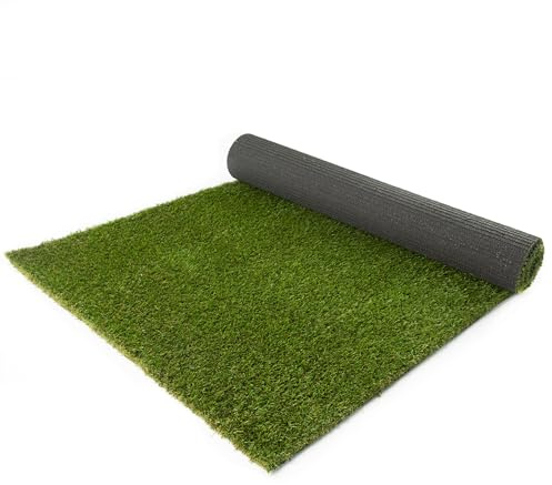 Balkon-Rasen Kunstrasen im Festmaß KORSIKA - 2,00m x 3,00m, 32 mm Höhe, Wasserdurchlässiger Outdoor Bodenbelag, Rasen-Teppich