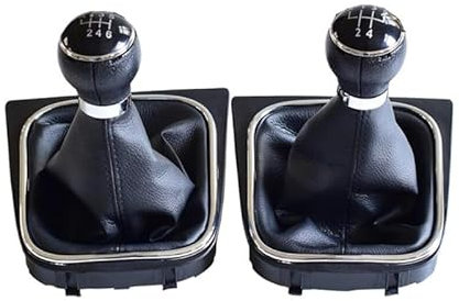Inovey 5/6 Gang Auto Schaltknauf Schalthebel Stick Faltenbalg Abdeckung Kompatibel Mit Vw Golf 5 Mk5 2005-2010 -schwarz -6-Gang