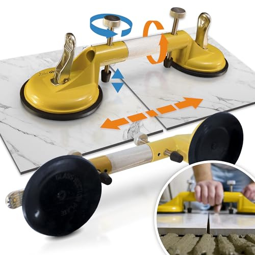 STREND PRO Vakuum Saugnapf mit Nivellier Funktion | PREMIUM Saugheber für Glas, Fliesen, Laminat, Vinyl | Glassauger Saugheber Glasheber Fliesenheber für Transport und Leveling | Fliesenleger Werkzeug
