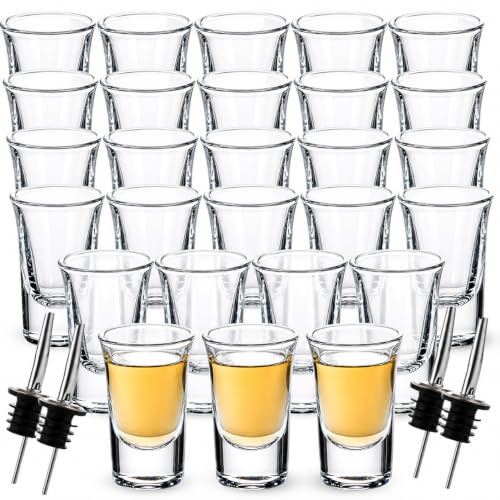 MUXHEL 24PCS Shot Glasses 30ml/1oz Clear Galss Shot Glasses Set