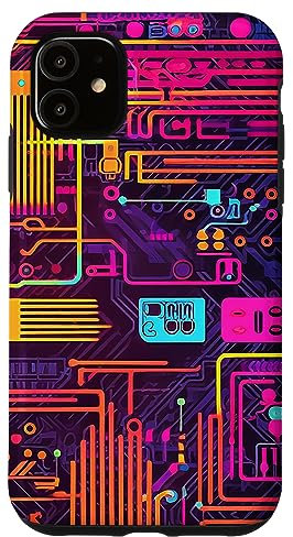 Coque pour iPhone 11 Puce de carte mère Cyberpunk Gaming