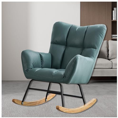 HJXBD888 Stillsessel mit Armlehnen und gepolsterter Lese Sessel Stillstuhl, Belastbarkeit bis 120 kg für Wohnzimmer/Schlafzimmer/Balkon,Green