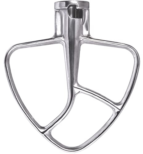 XhWser Batteur plat de rechange en acier inoxydable pour batteur Kitchenaid à tête inclinable de 4,5 à 5 litres, accessoire de palette compatible avec les accessoires de mixeurs Kitchenaid
