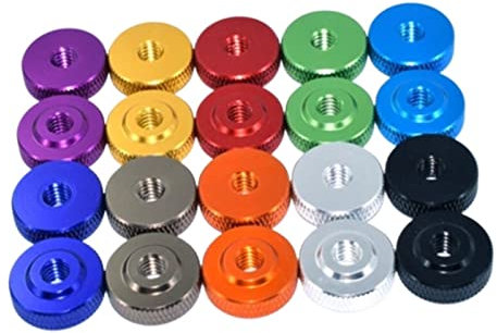 Handdrehschraube, 5–10 Stück, M3, M4, M5, M6, M8, bunte kleine Stufen-Rändelmutter mit Daumen, Handmutter aus Aluminiumlegierung, mehrfarbig, for FPV-RC-Modellspielzeug (Farbe: Rot_M8 5 Stück)(Black-M